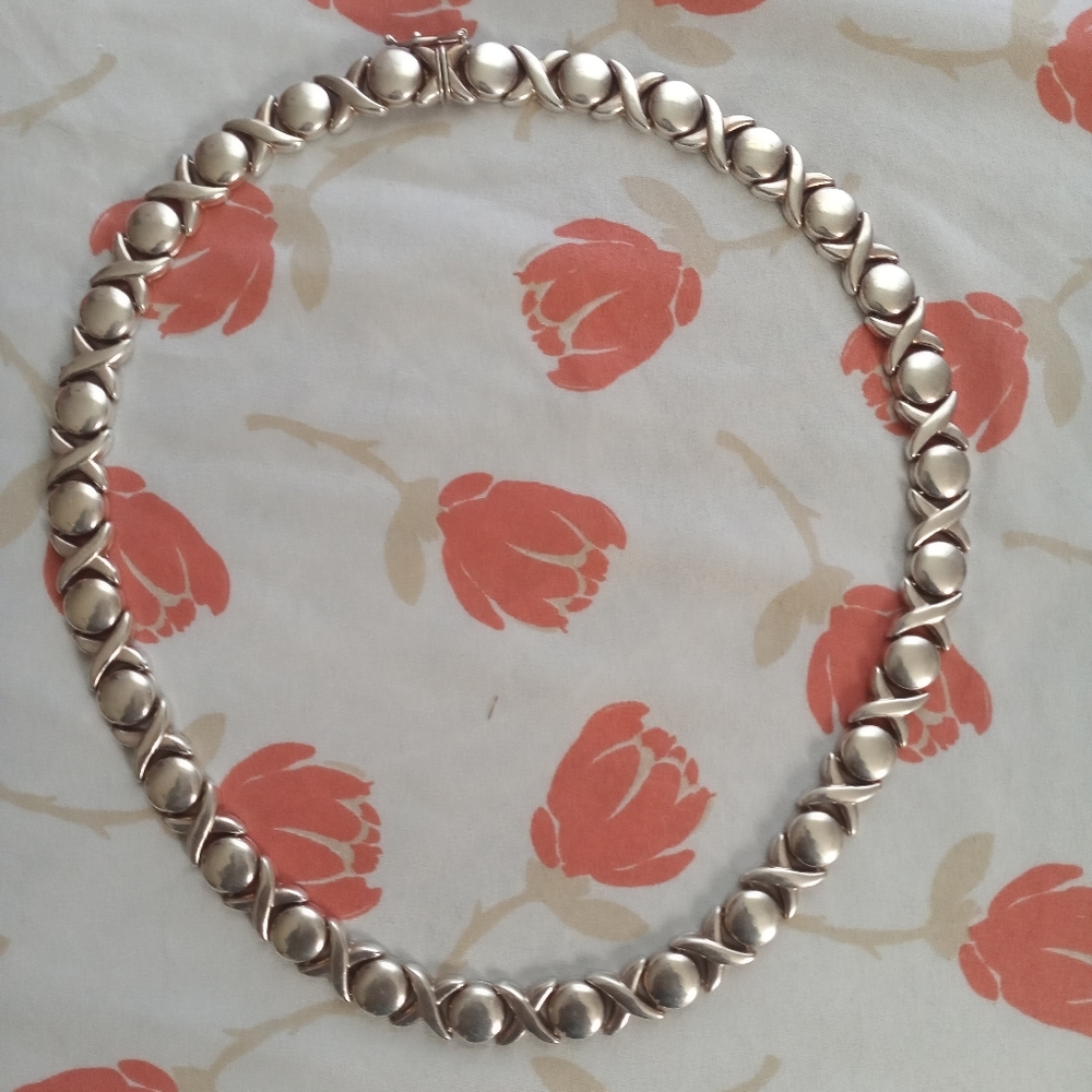 Sterling silver xoxo necklace